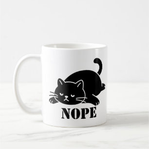 Caneca De Café Gato NOPE Engraçado para Amantes de Gatos