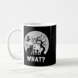 Caneca De Café Gato O que_ Halloween Gato Preto Com Faca - Engraç