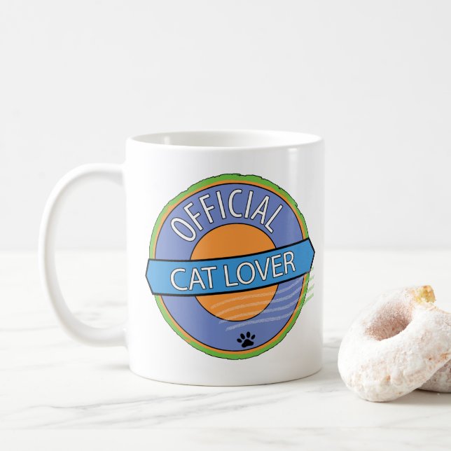 Caneca De Café Gato Oficial do Lover (Com Donut)