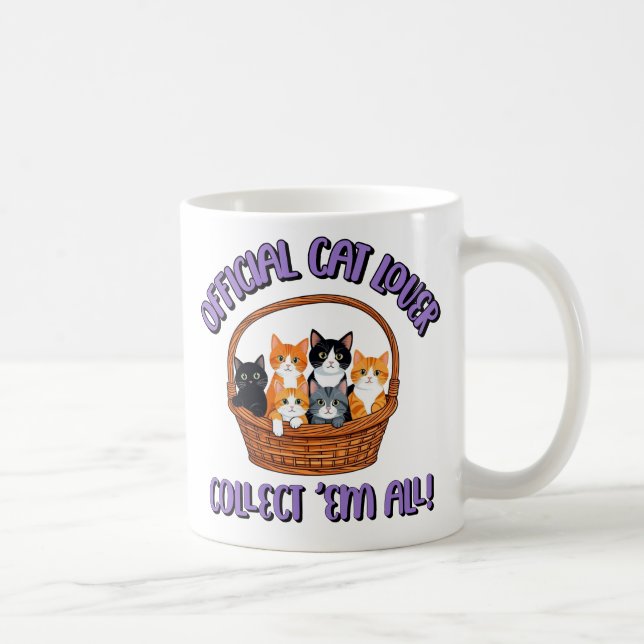 Caneca De Café Gato Oficial Lover - Coletar "Em Todos" (Direita)