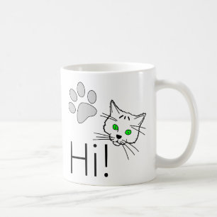 Caneca De Café Gato - Olá!