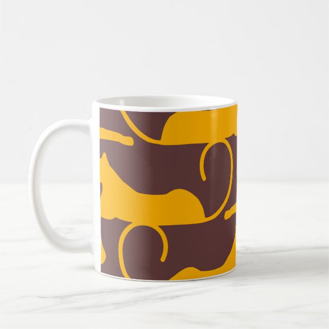 Caneca De Café Gato-Pantera-Pantera-Leopardo-abstrato  (Esquerda)