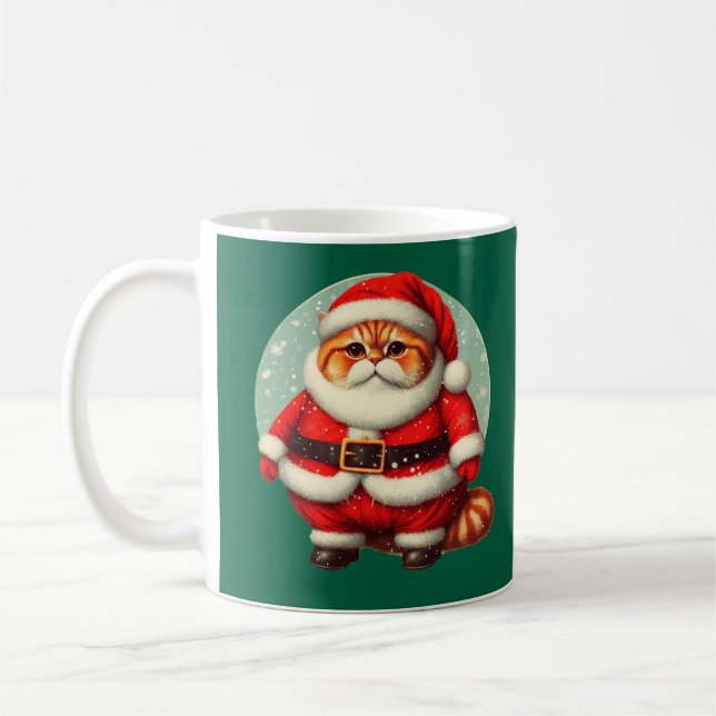 Caneca De Café Gato Papa Noel  (Esquerda)