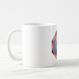 Caneca De Café Gato Patriótico Vermelho Branco & Azul na Moldura