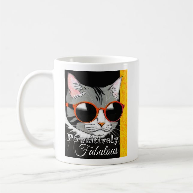 Caneca De Café Gato Pawsitivamente Fabuloso (Esquerda)