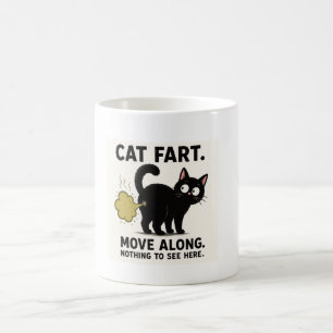 Caneca De Café Gato Peidar Seguir em Frente Nada para Ver Aqui En