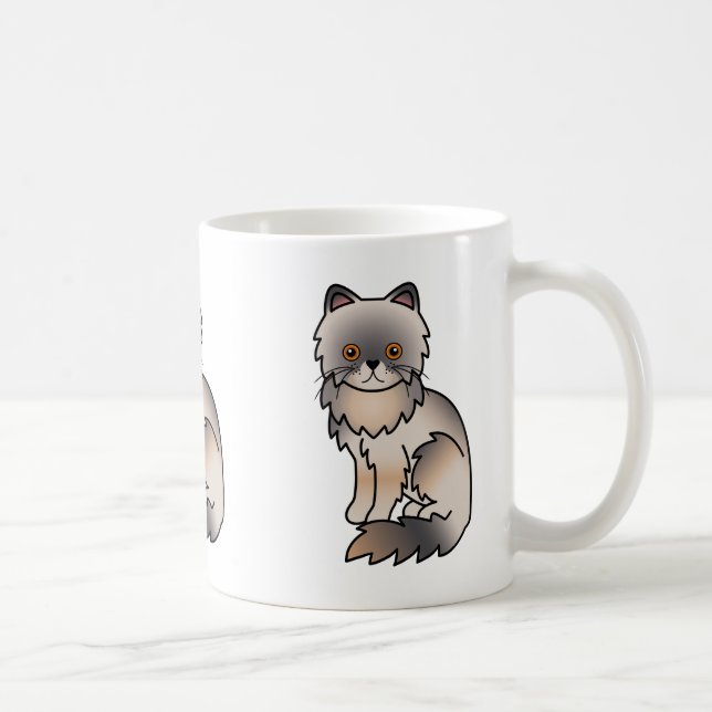 Caneca De Café Gato Persa Azul Creme Com Olhos De Cobre (Direita)