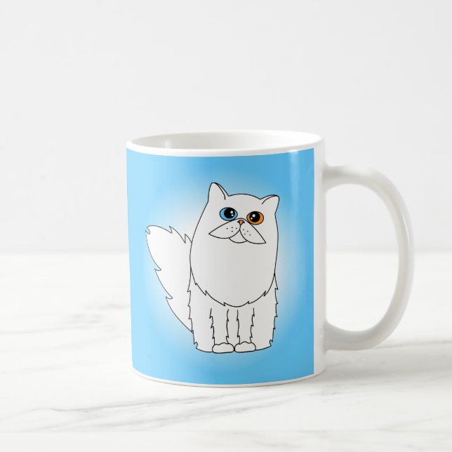 Caneca De Café Gato persa branco com olhos impares (Direita)