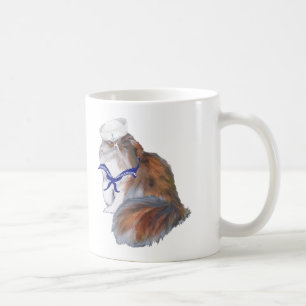 Caneca De Café Gato Persa Tricolor Marinheiro