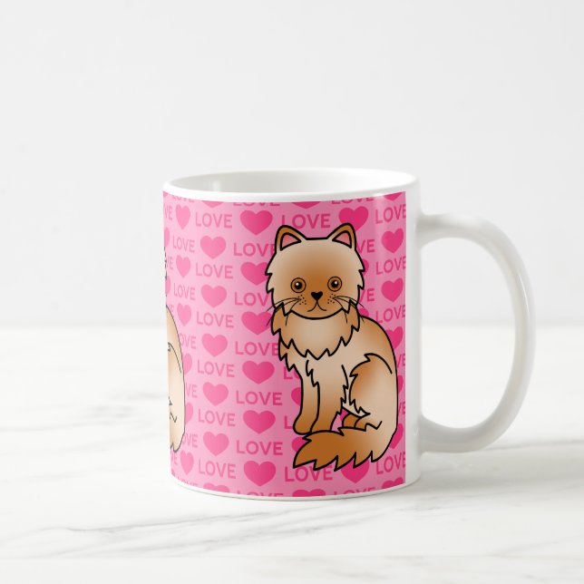 Caneca De Café Gato Persa Vermelho Amor (Direita)