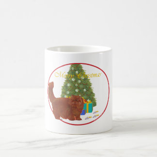 Caneca De Café Gato Persa Vermelho Feliz Natal