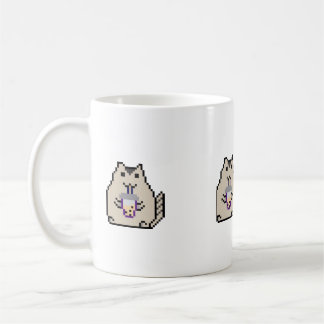 Caneca De Café “Gato Pixel Fofo com Chá de Bolha – Estilo Retro 8