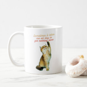 Caneca De Café Gato Preguiçoso De Gato Engraçado De Pão