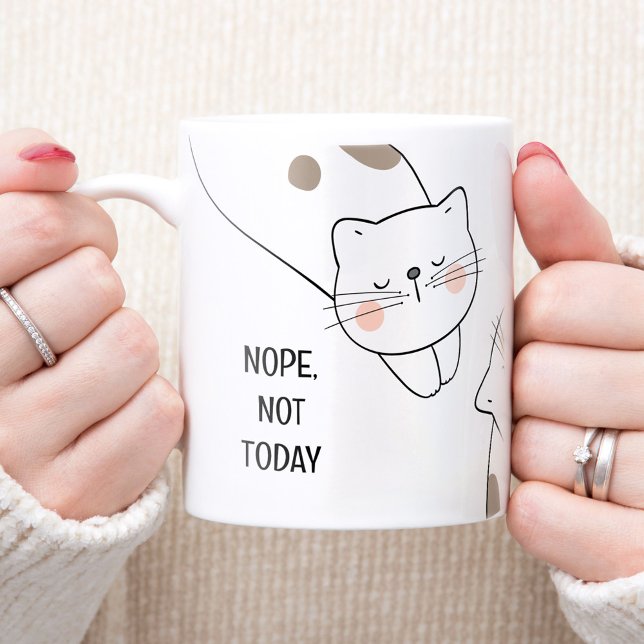 Caneca De Café Gato Preguiçoso Gato Preguiçoso Nome Mug (Cute Lazy Cat Cat Lover Name Mug)