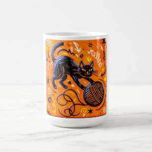 Caneca De Café Gato Preto Brincalhão