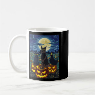 Caneca De Café Gato Preto Cachorro Galinha Halloween Abóbora Assu