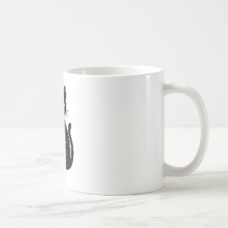 Caneca De Café Gato Preto Celestial com Lua Crescente | Místico