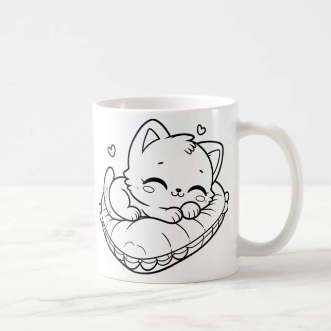 Caneca De Café Gato Preto Cinto (Direita)