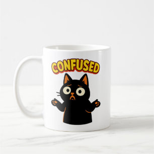 Caneca De Café Gato Preto Confuso