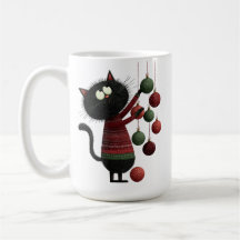 GATO PRETO DE NATAL FOFO E EXCÊNTRICO