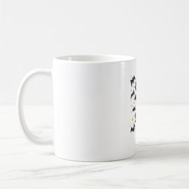 Caneca De Café Gato Preto do Vampiro do Retro Meio século das Hal (Esquerda)