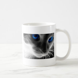 Caneca De Café Gato preto e branco Eyed azul do gatinho