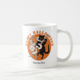 Caneca De Café Gato preto e coelho roxos CC1053 Halloween
