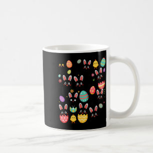 Caneca De Café Gato Preto Engraçado com Ovos de Coelho Dia Feliz