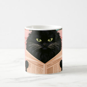 Caneca De Café Gato Preto Engraçado no Banheiro