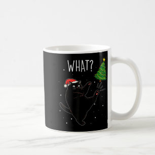 Caneca De Café Gato Preto Engraçado O Que_ Árvore De Natal Meme N