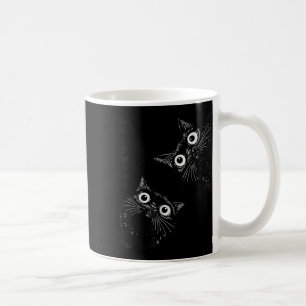 Caneca De Café Gato Preto Fofo e Assustador Observando Presentes