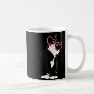 Caneca De Café Gato Preto Legal Kitten Coração Vermelho Gles Feli