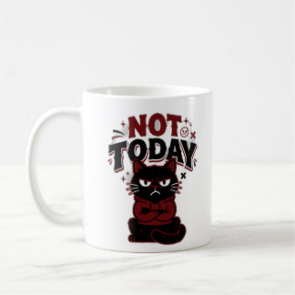 Caneca de Café Gato Preto Mal-Humorado Engraçado N