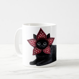 Caneca De Café Gato Preto Monstro Desconhecido   Arte de Gato Fan