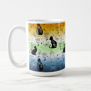 Caneca De Café Gato Preto Orgulho Agênero AroAce - Bruxa Mística