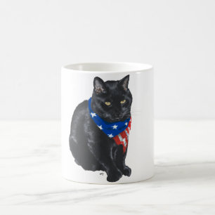 Caneca De Café Gato Preto Patriótico