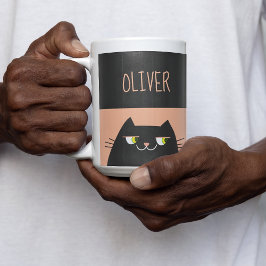 Caneca De Café Gato Preto Personalizado