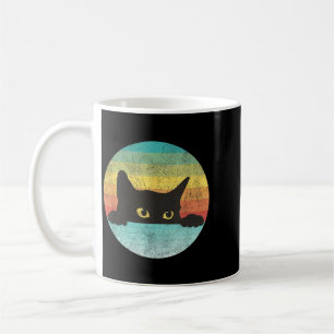 Caneca De Café Gato Preto Retro Vintage Engraçado Fofo