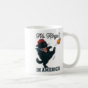 Caneca De Café Gato Preto Sem Reis Na América, Gatos Vintage Cont