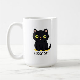 Caneca De Café Gato Preto Sortudo