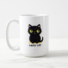 Caneca De Café Gato Preto Sortudo