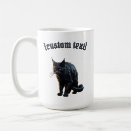 Caneca De Café Gato Preto - Texto Personalizado