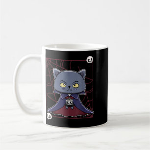 Caneca De Café Gato Preto Vampiro Drácula e Item de Monstro Para