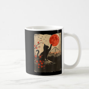 Caneca De Café Gato Preto Vintage Retro Japão Arte Tema Japonês