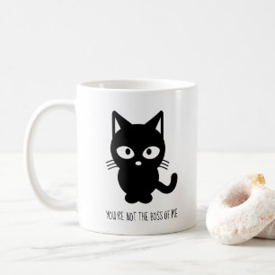 Caneca De Café Gato preto   você não é o chefe de mim
