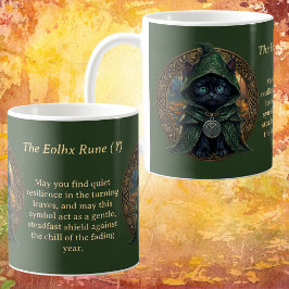 Caneca De Café Gato Preto Whimsigoth Místico Rune Eolhx Halloween