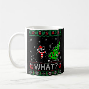 Caneca De Café Gato Que Gato Negro Engraçado Puxando Árvore De Na