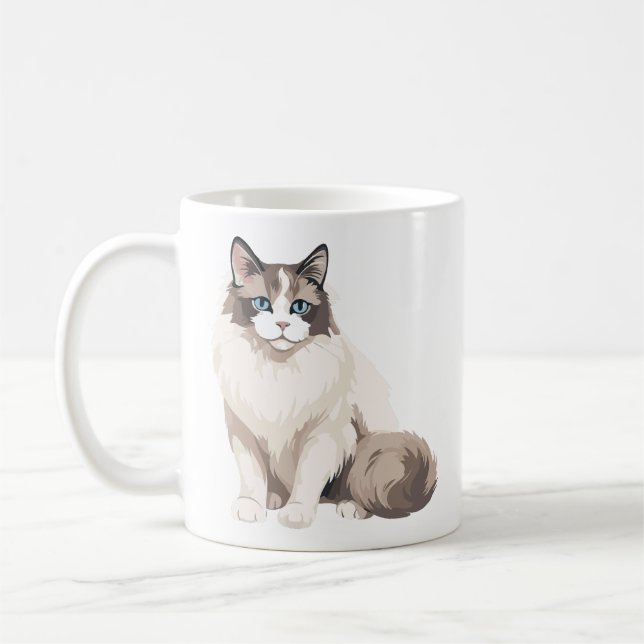 Caneca De Café Gato Ragdoll (Esquerda)