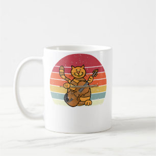Caneca De Café Gato Retro Vintage Tocando Violoncelo Amante de Mú