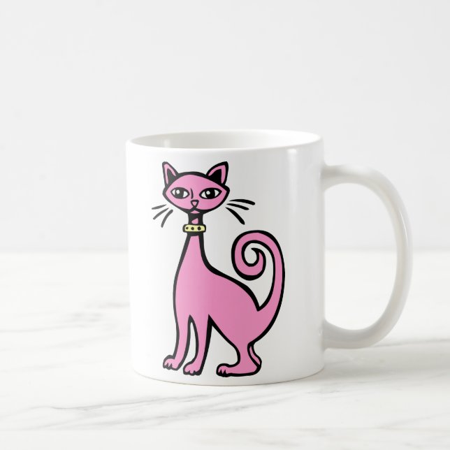 Caneca De Café Gato Retroativo (Direita)